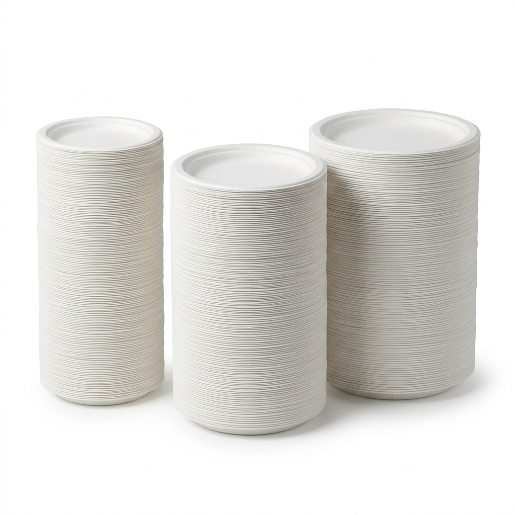 Pack of 1000 White Paper Plates (6"/7"/9")